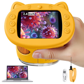 Vorth Kids Microscope front view shows a durable, child-friendly handheld design for exploration.