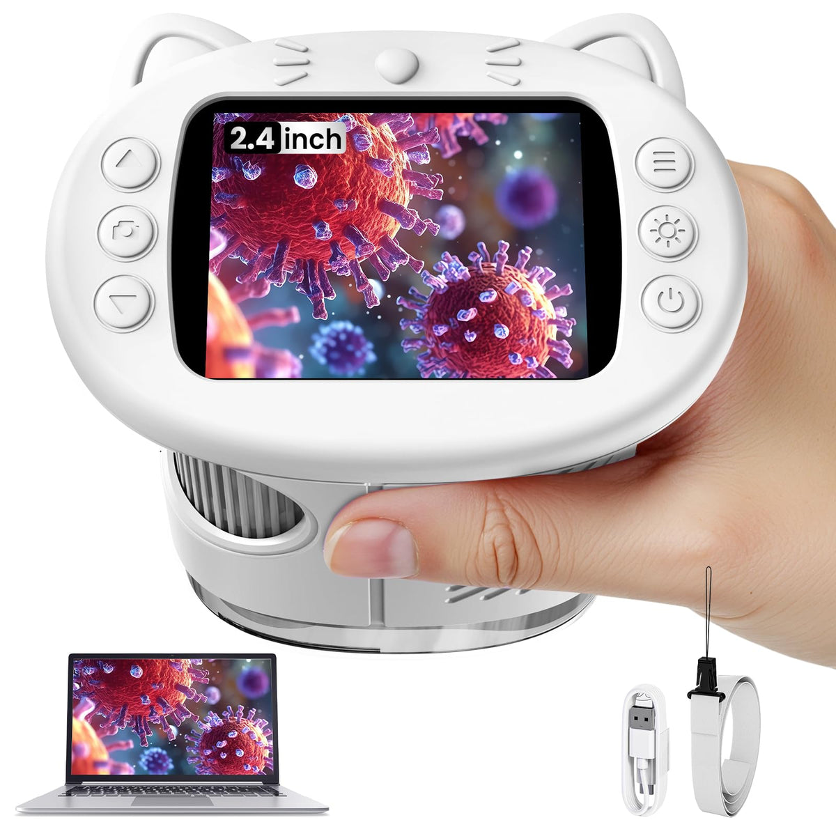 Vorth Kids Microscope with 2.4-inch screen for clear magnification