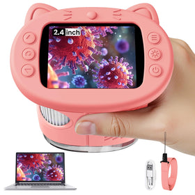 Vorth pink kid-friendly microscope housing for safe, playful exploration.