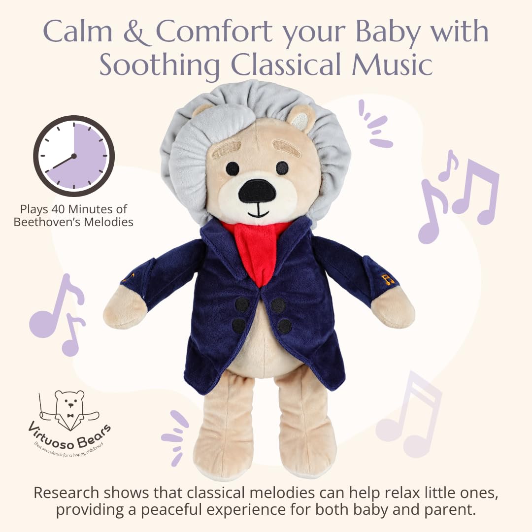 Vosego Ludwig bear shows easy volume and track control for safe listening.
