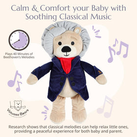 Vosego Ludwig bear shows easy volume and track control for safe listening.