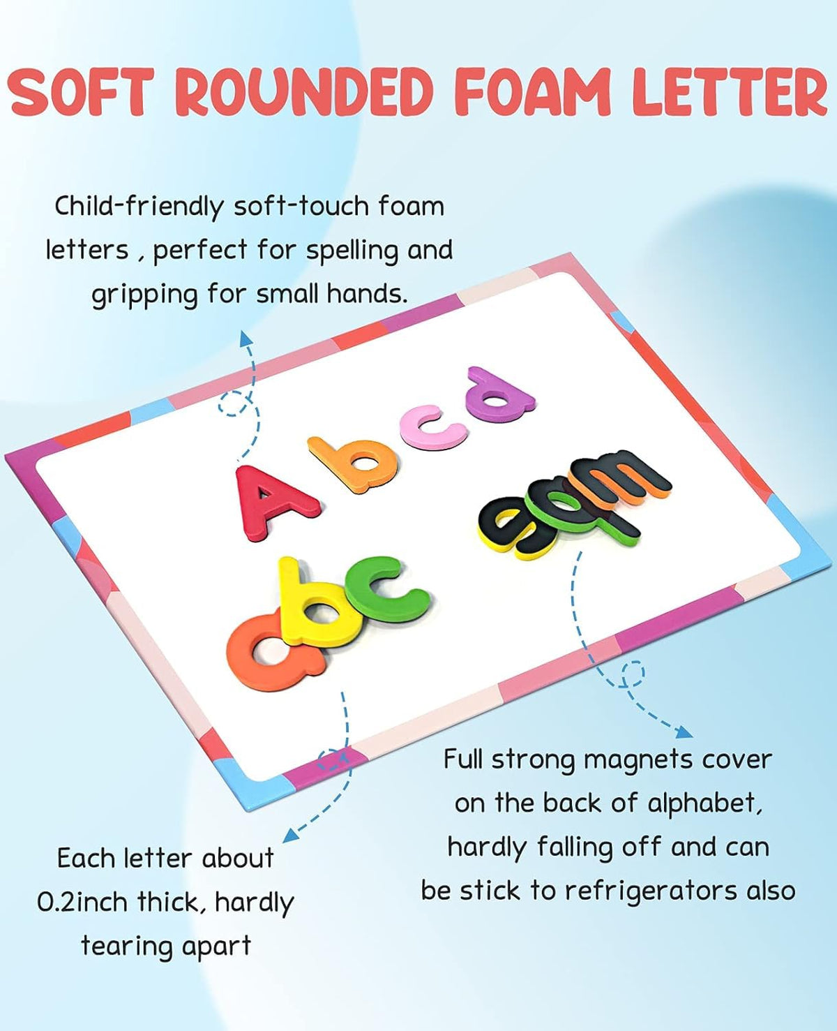 VoSinrly soft-touch foam letters with strong magnets