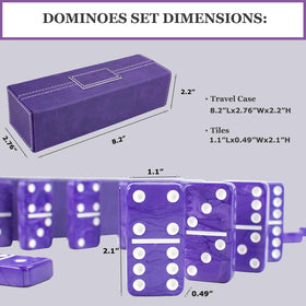 Purple marble domino tiles from Vovotuzzi set on a table