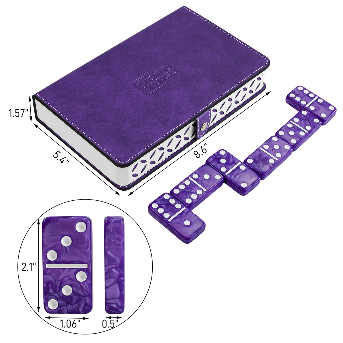 Vovotuzzi purple domino set adds vibrant color to game night