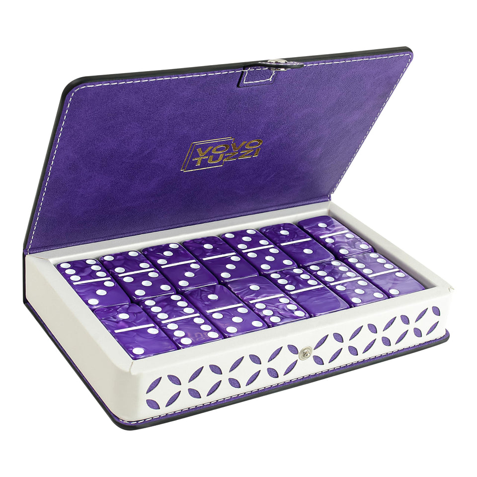 Vovotuzzi domino set on tabletop for family game night and easy viewing