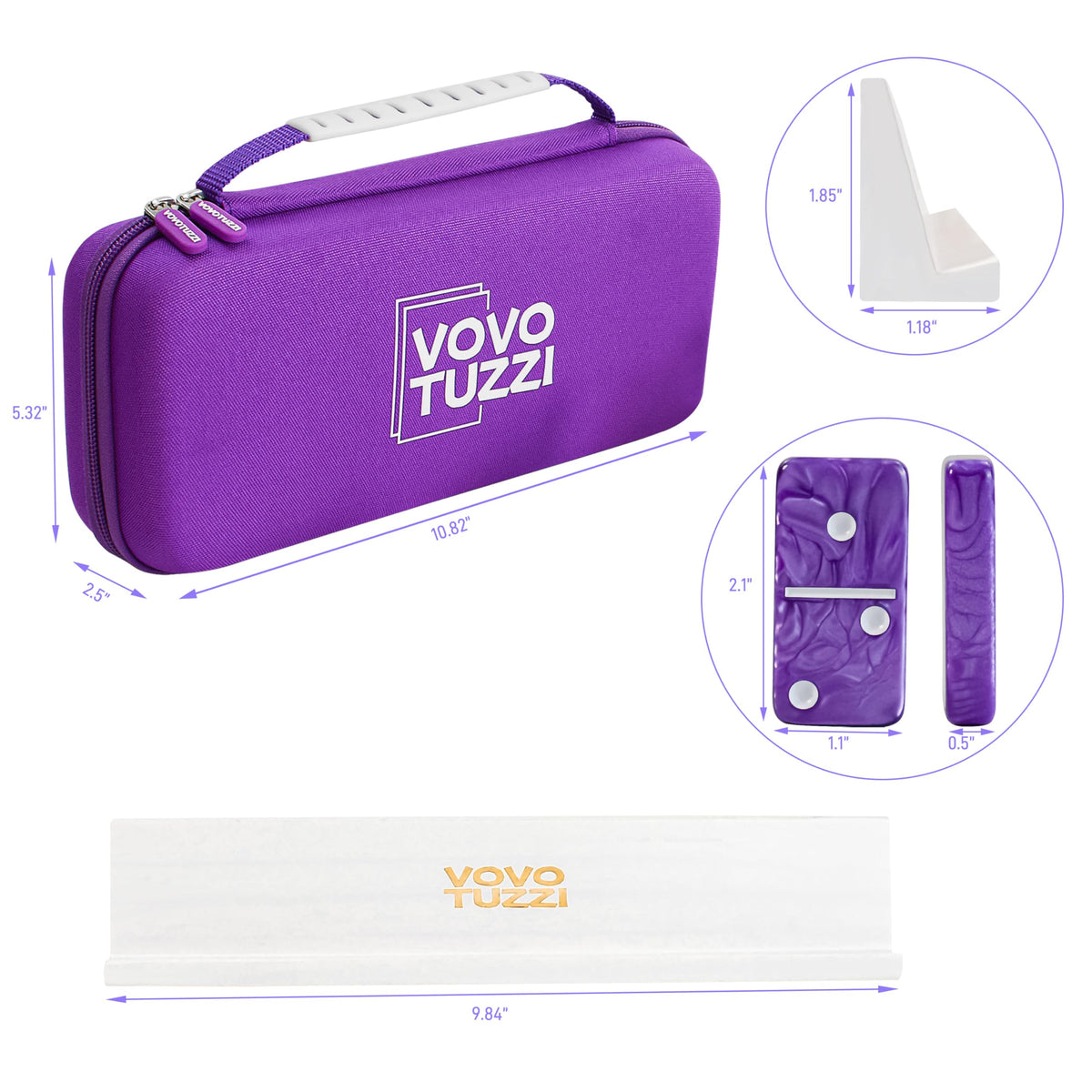 Vovotuzzi travel case keeps your domino set safe on trips.