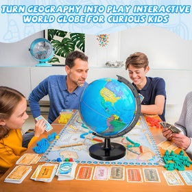Voxelure 13-inch globe highlights coastal regions and ocean currents for study