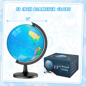 Voxelure globe stands securely on desks during active learning