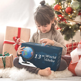 Voxelure globe with 360° rotation base for interactive lessons.