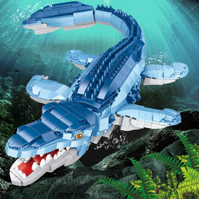 Voxifyx dinosaur set with articulated joints enables dynamic builds