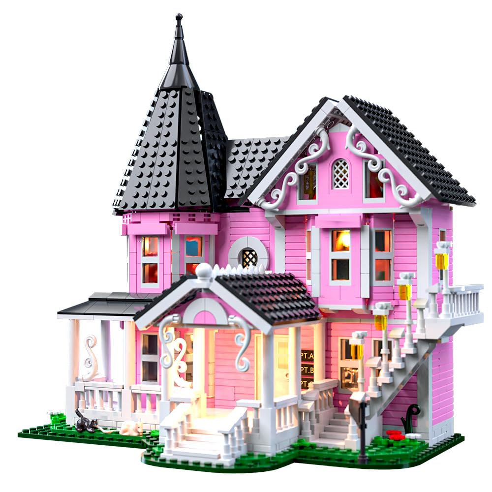 Voxifyx Pink Palace package content confirms 1349 bricks and lighting kit.