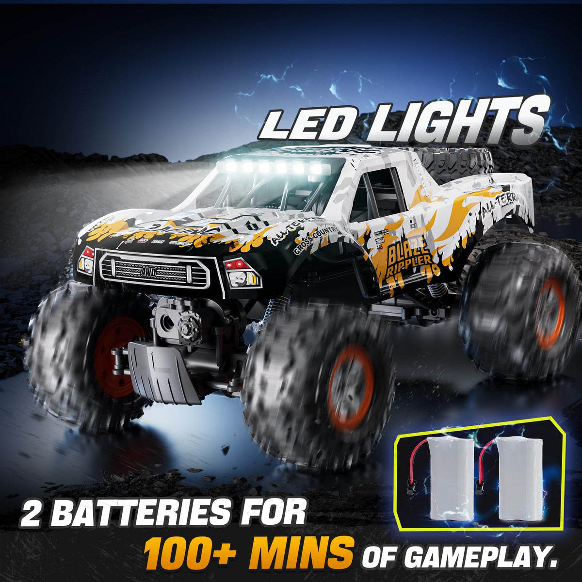 Voxiranel 1:10 Amphibious RC car front view ready for rugged terrain