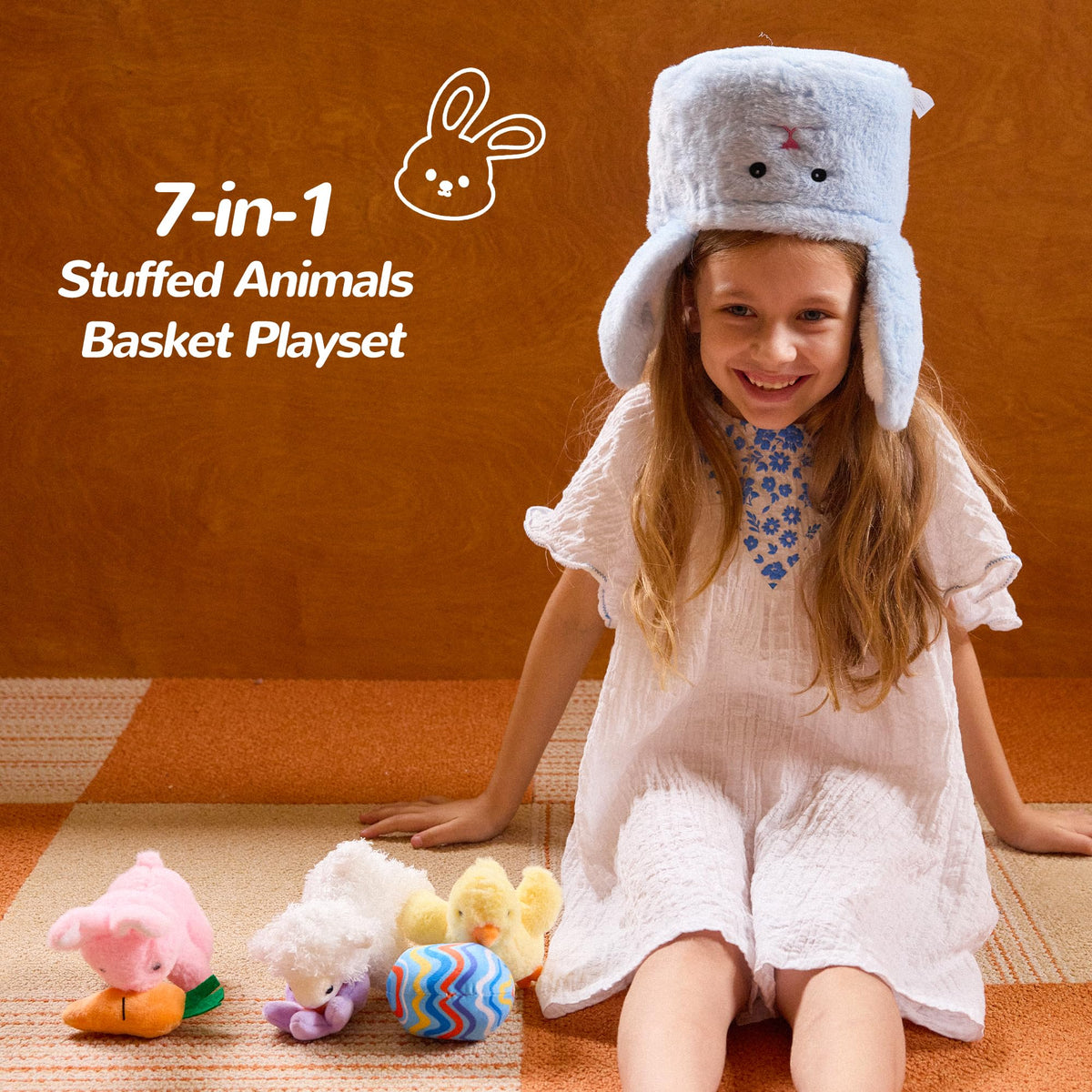 Vposyako Easter basket playset chick plush ideal for storytelling and Easter surprises
