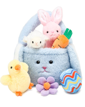 Vposyako Easter basket playset rabbit plush for gentle playtime and cozy cuddles