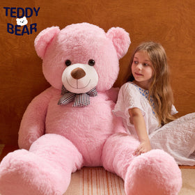 Vposyako life-size teddy with child emphasizes comforting companionship.