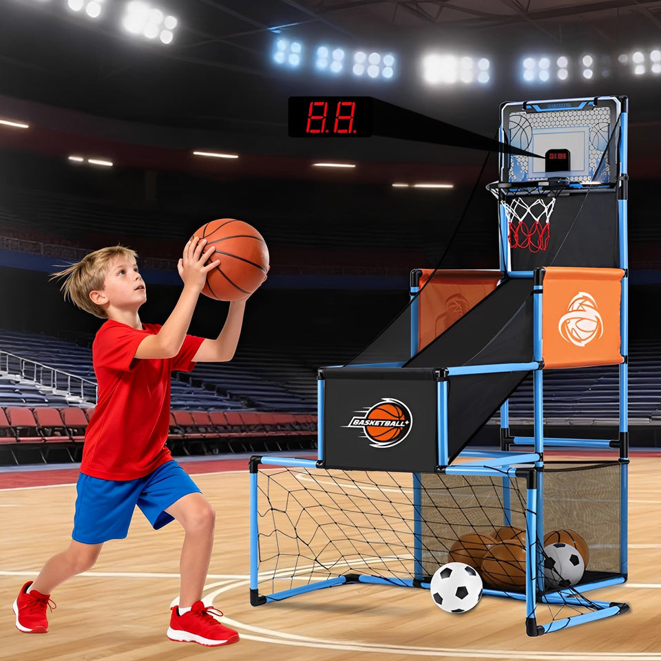 VROGTIK 2-in-1 basketball arcade backboard for versatile play indoors or outdoors