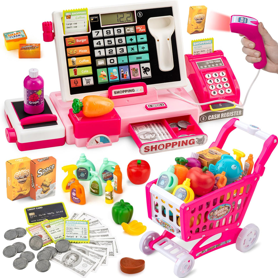VROGTIK cash-register-toy-music: imaginative shopping and early math practice.