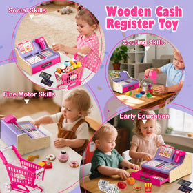 VROGTIK rechargeable kid cash register supports long play sessions.