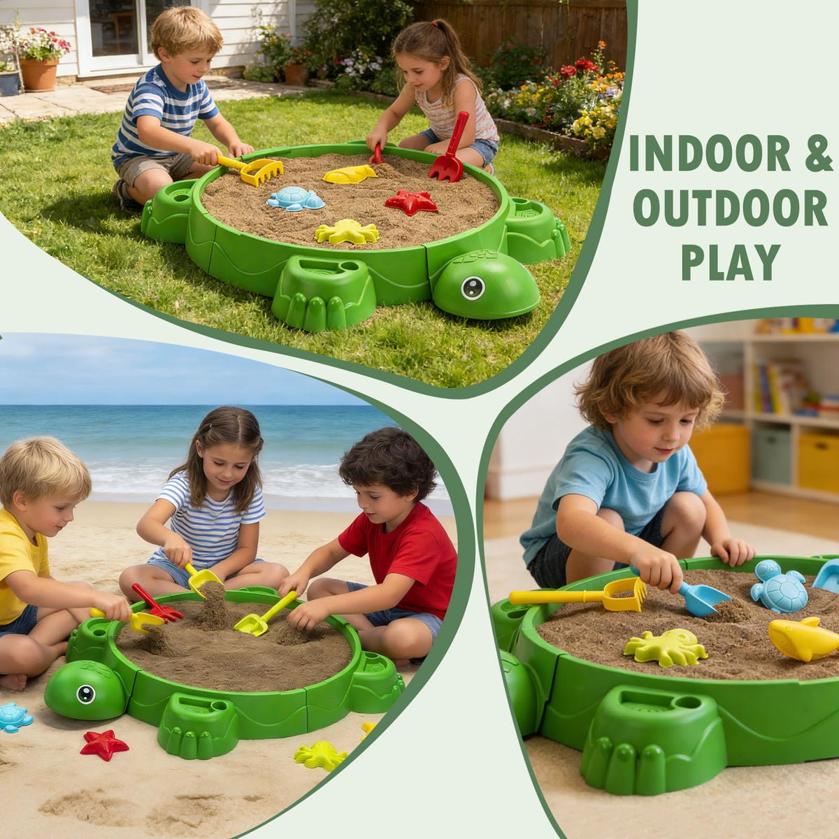 VROGTIK shovels and tools fit small hands for easy scooping.