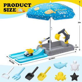 VROGTIK sandbox with protective cover demonstrates durable, weather-resistant design.
