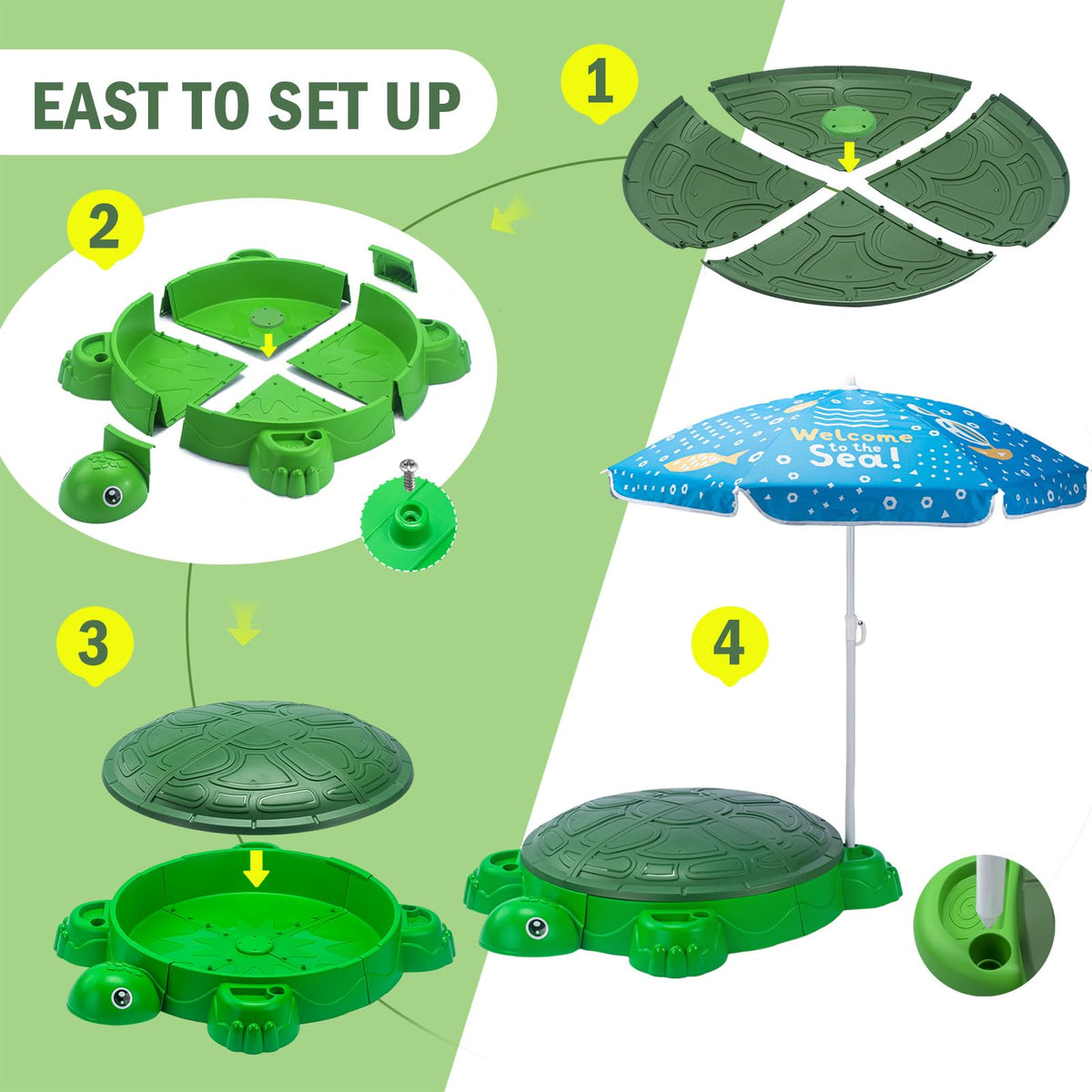 VROGTIK sandbox uses non toxic plastic with smooth safety edges.