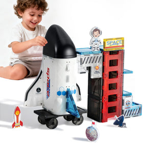 VROGTIK space tiles featuring rocket ship design for creative STEM play and building fun