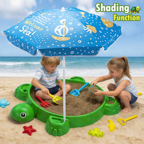 VROGTIK umbrella provides shade during sunny backyard play.