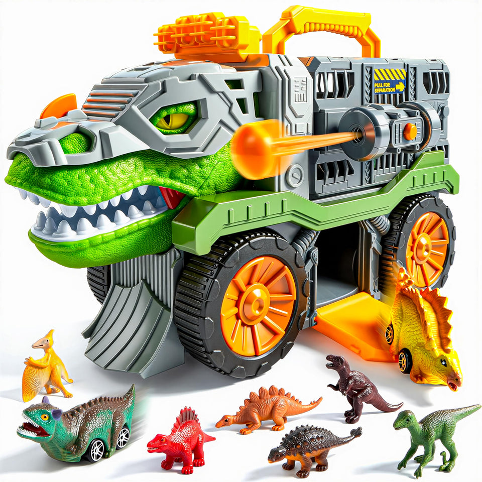 Vroomix JOVA dinosaur truck front view for imaginative play and easy handling.