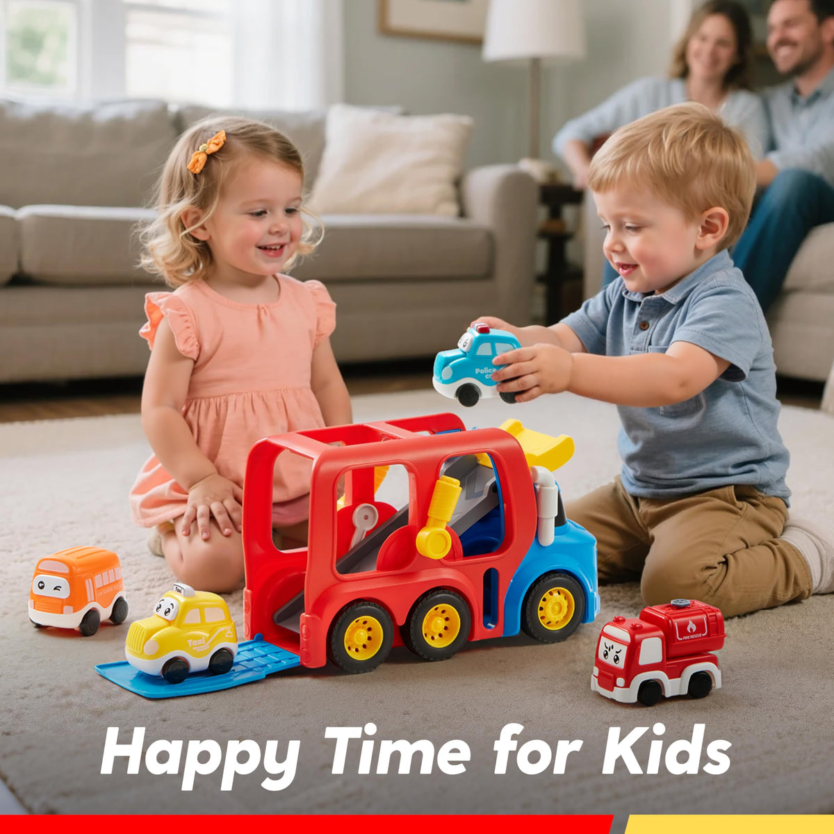Vroomix JOVA four-pack car toys set supports versatile transport play.