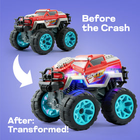 Vroomix Jova Smash-Bump truck with flashing lights for dramatic action.