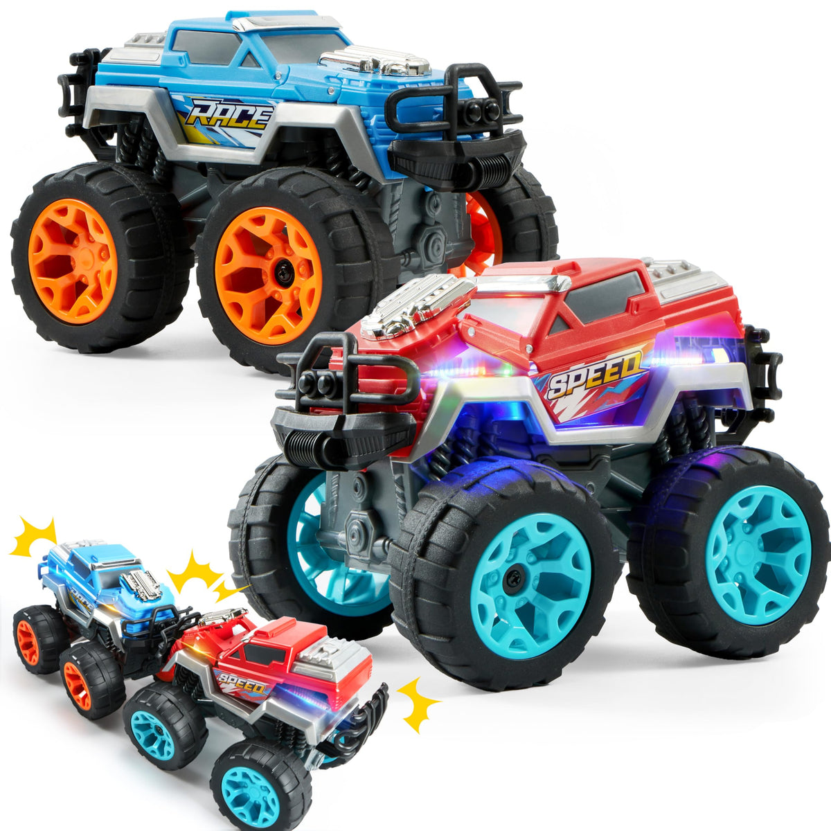 Vroomix Jova Smash-Bump front deformation on impact for curious kids.