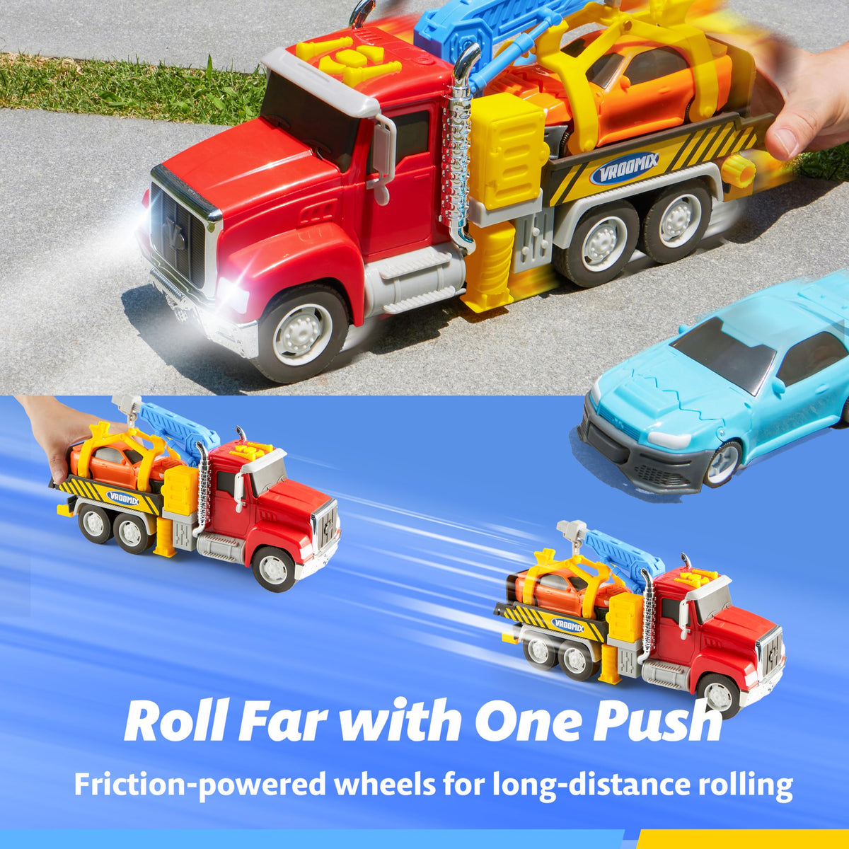 Vroomix JOVA crash car toy 1 changes after collision for surprise play.