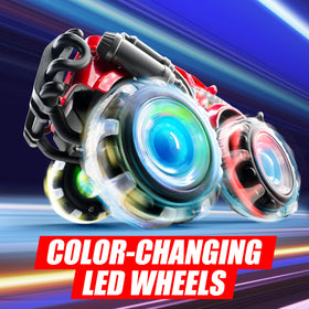 Vroomix JOYIN LED wheels close-up showing bright lights for imaginative play