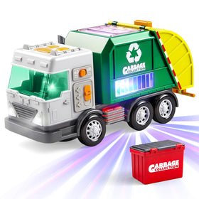 Vroomix LED garbage truck toy with glow lights for immersive play