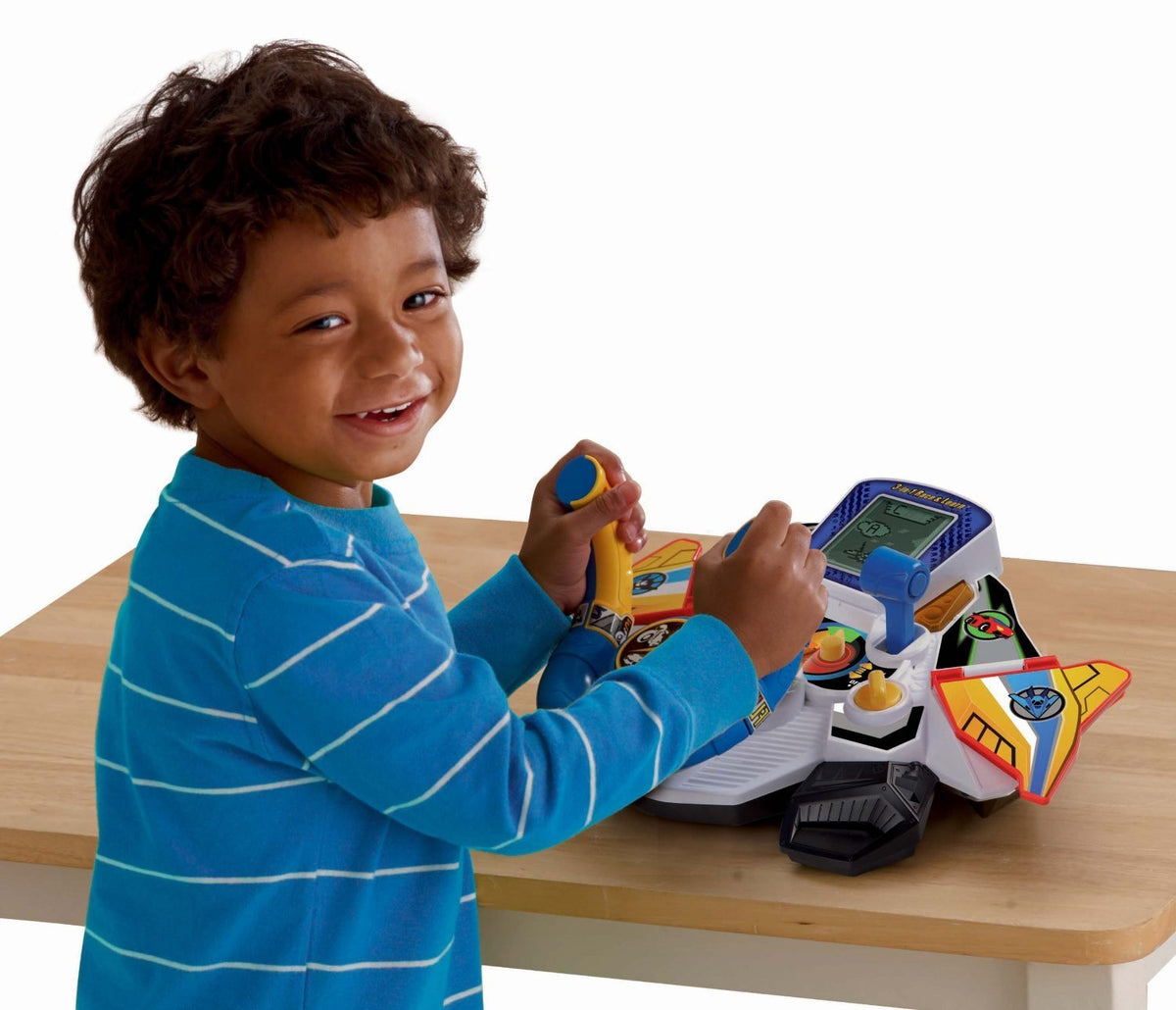 VTech 3-in-1 Race and Learn vibrating controller adds tactile pretend-drive feedback