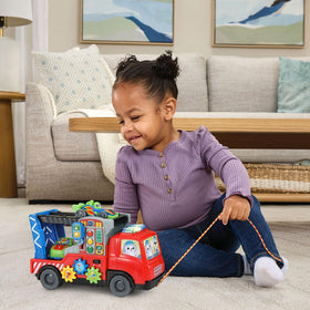 VTech 3-in-1 Fix and Haul Truck demo batteries inside for quick start