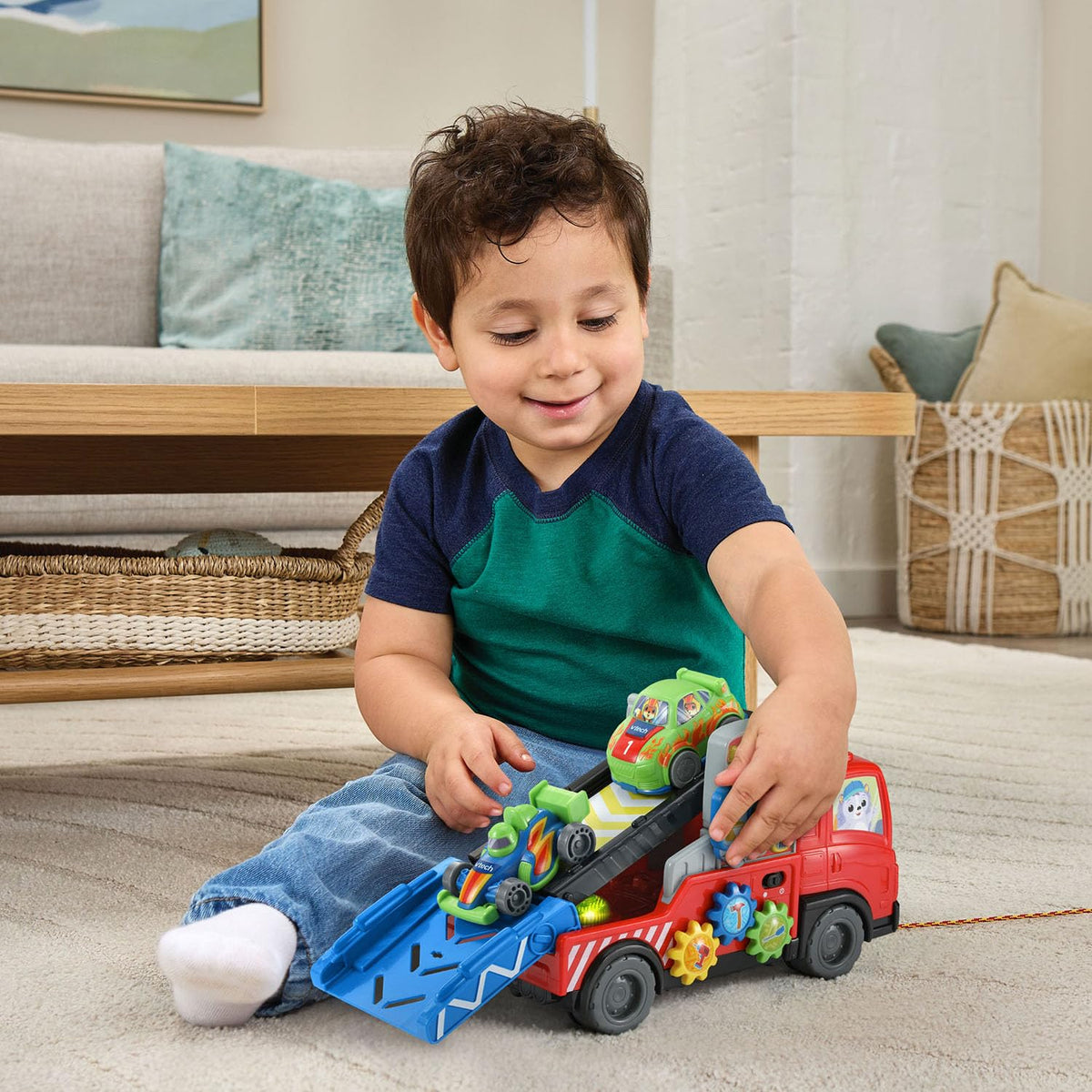 VTech 3-in-1 Fix and Haul Truck pull cord for mobile driving play