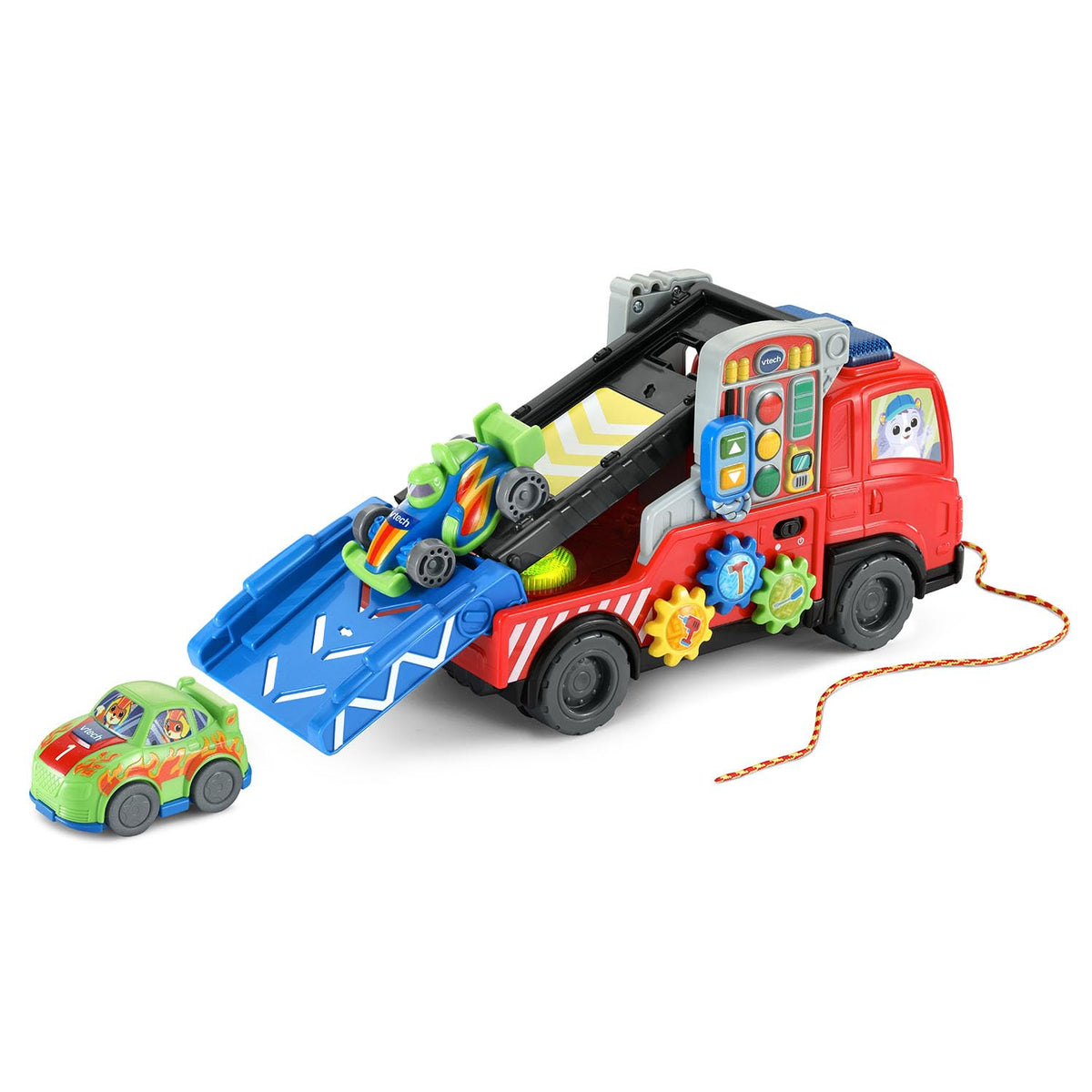 VTech 3-in-1 Fix and Haul Truck race ramp ready for mini races