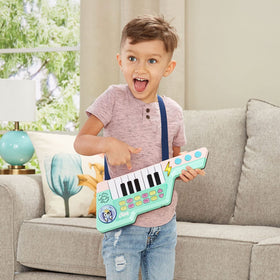 Press the Bluey button on the Keytar for familiar audio clips.