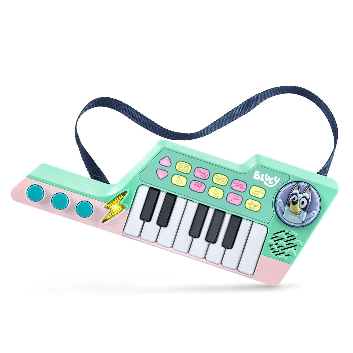 VTech Bluey Keytar front view for imaginative stage performances.