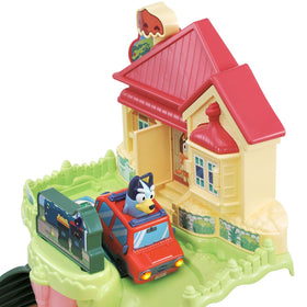 VTech Bluey Road Trip Playset: four SmartPoint locations trigger phrases and sounds.