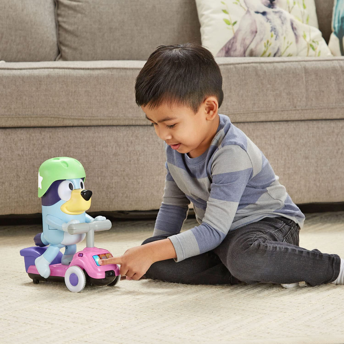 VTech Bluey Scooter Time Bluey navigates imaginary obstacles