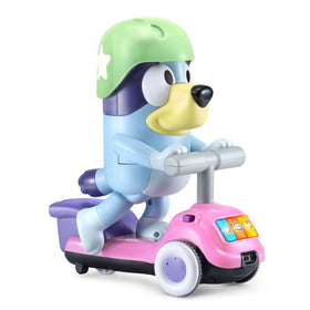 VTech Bluey Scooter Time Bluey riding the scooter for imaginative play