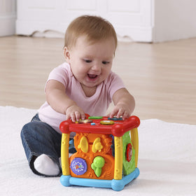 VTech Busy Learners Activity Cube includes songs and melodies for playtime