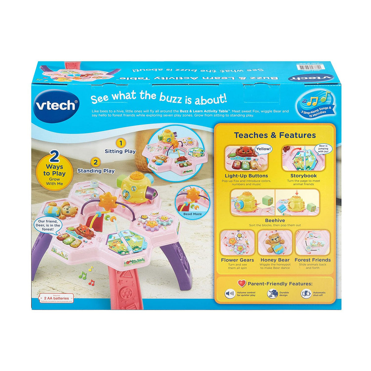 VTech Buzz and Learn table grows from floor to standing with legs
