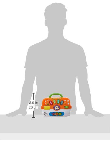 VTech Care for Me Carrier light-up buttons teaching colors and shapes.