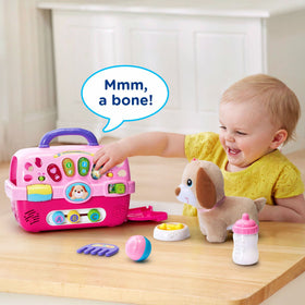 VTech Care for Me Learning Carrier pink sliding letter beads and music