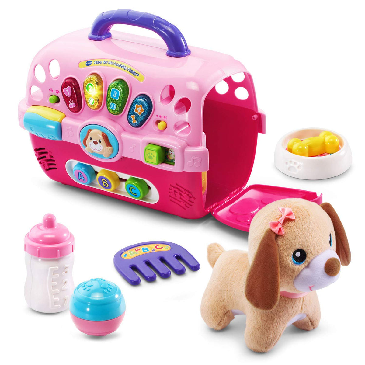 VTech Care for Me Learning Carrier pink with interactive door phrases
