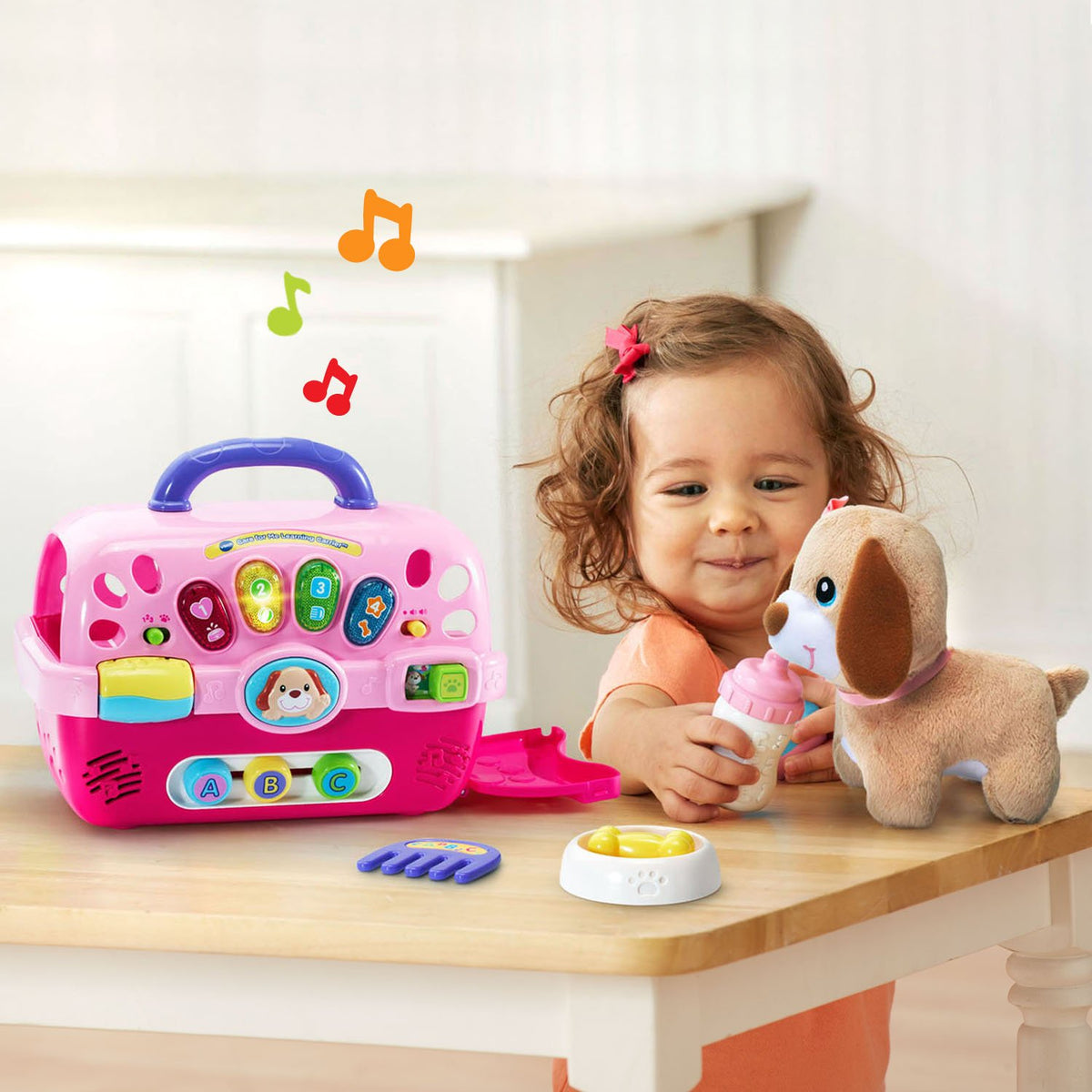 VTech Care for Me Learning Carrier pink window and roller for motor skills