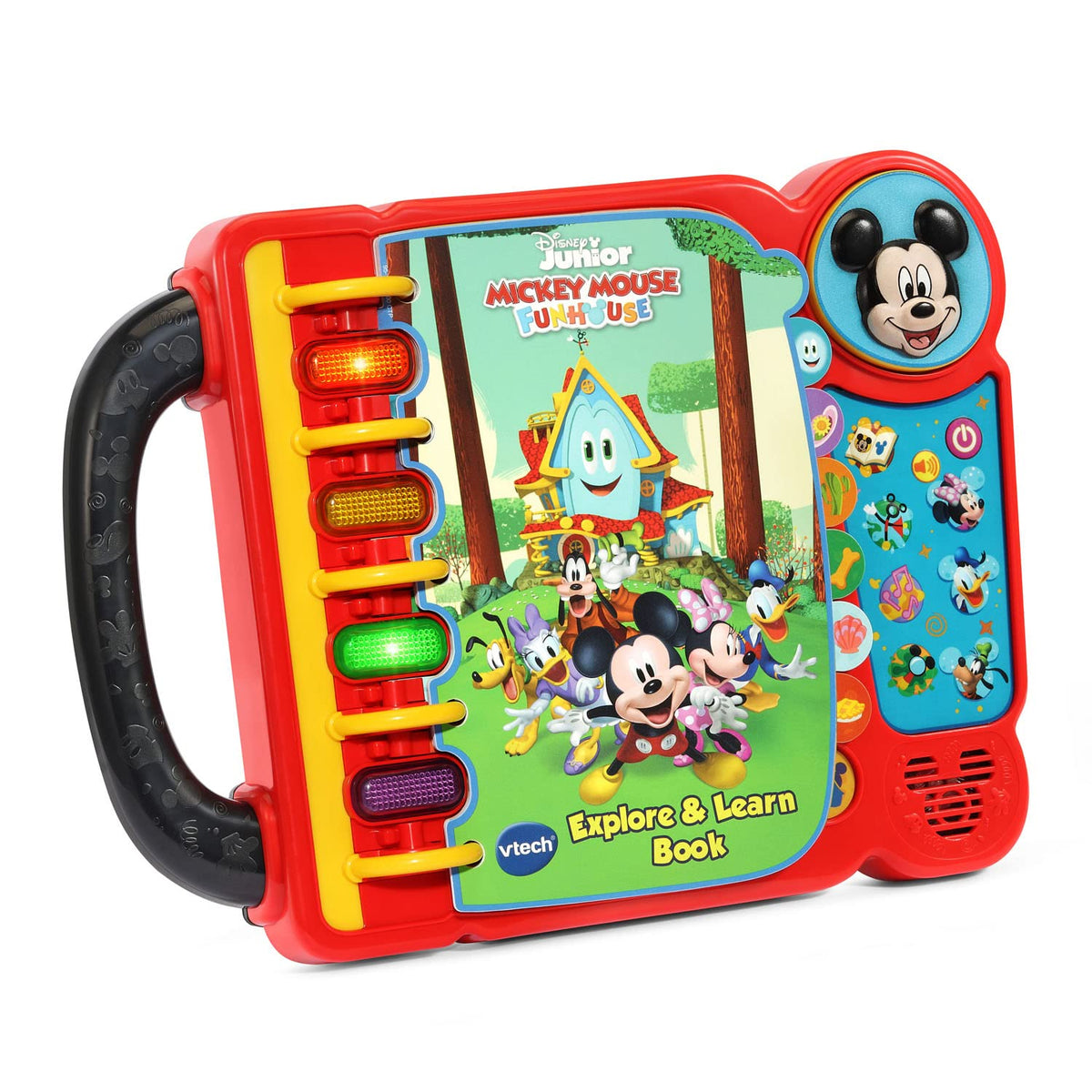 VTech Mickey interactive button page featuring real voice clips to engage listeners.